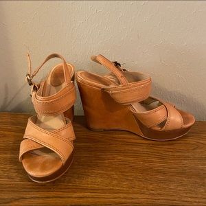 Frye platform wedge sandals